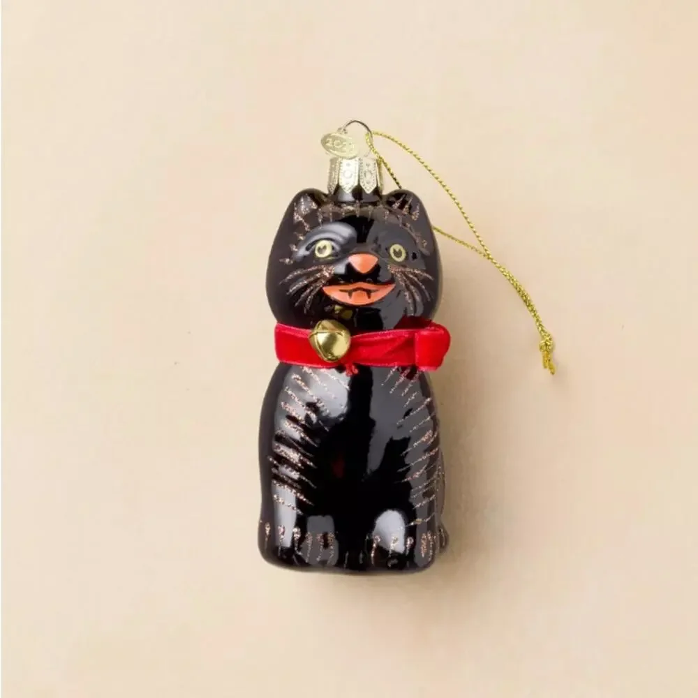 JOHN DERIAN Black Scaredy Cat Glass Christmas Halloween Ornament Target 2025
